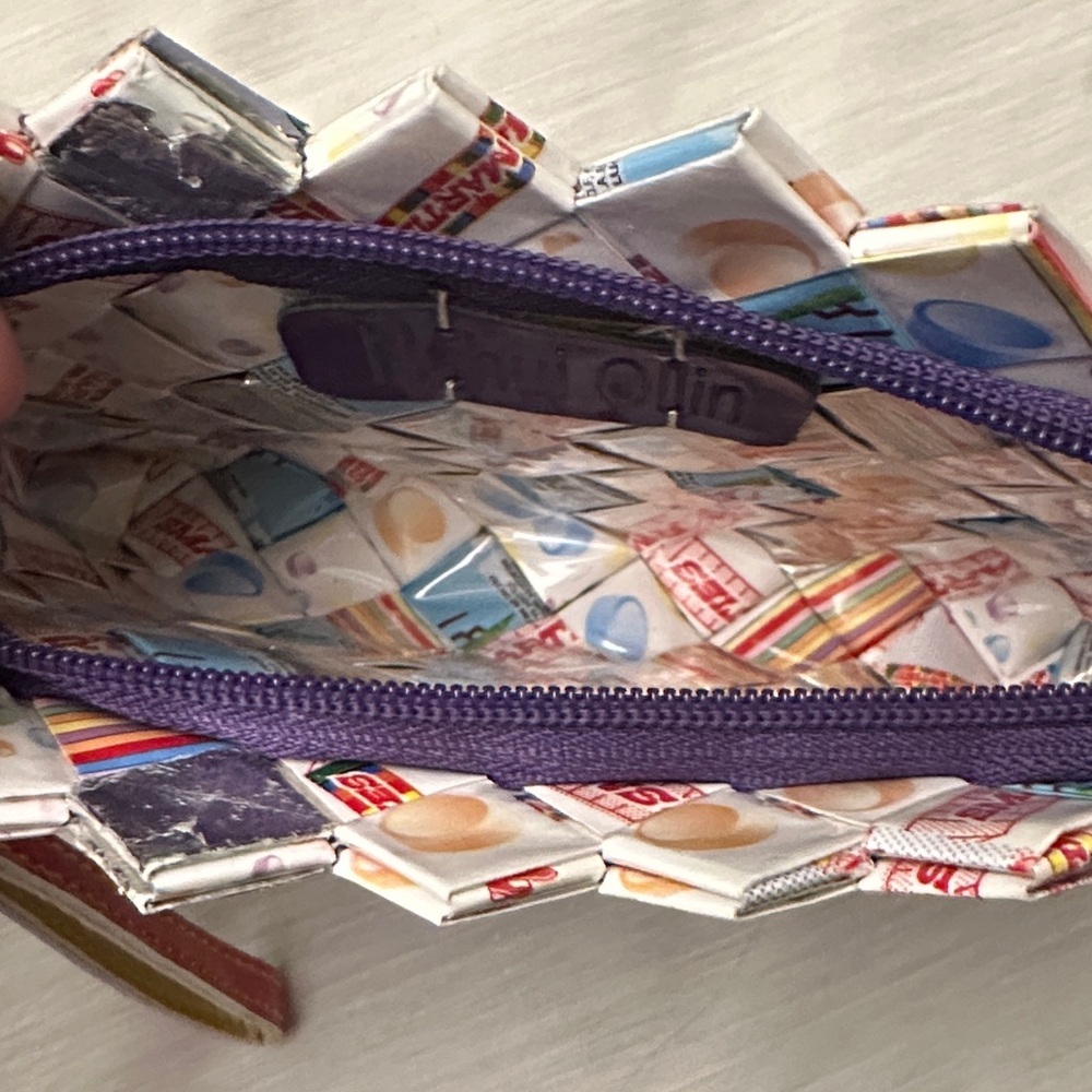 Nahui Ollin Woven Smarties Clutch Wristlet Folk Art Vintage Candy Wrapper Whimsy - Picture 5 of 5